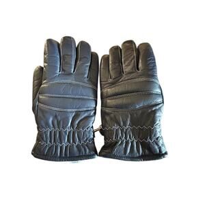 Vintage Conroy Gloves – Men’s Small – Dark Navy Leather Winter Gloves
